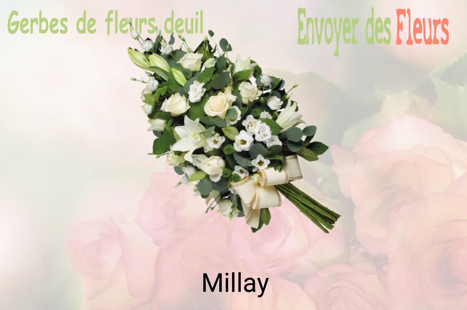 Gerbe de fleurs de deuil livrée à Millay